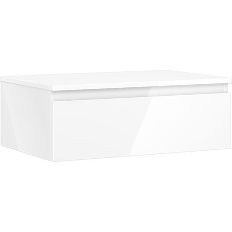 Mexen Orio Badezimmerschrank für Waschtisch 70 cm mit Platte, 1 Schublade, Weiß Glanz - 91A10-07023-1-BFC00 (1/5)