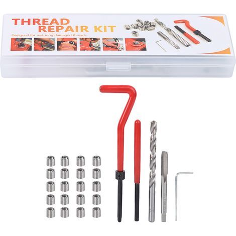 Kit de réparation de filetage M6, foret de robinet, outils de filetage endommagés, 25 pièces (1/5)