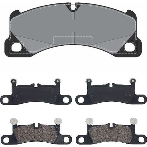 KIT PASTIGLIE FRENO ANTERIORI E POSTERIORI compatibile con RENAULT CLIO III SPORTOUR (KR0/1) / PASTIGLIE FRENANTI AUTO OEM P 68 033,P 68 024 / SOSTITUZIONE DIRETTA / BASSA POLVERE / SILENZIOSO (1/4)