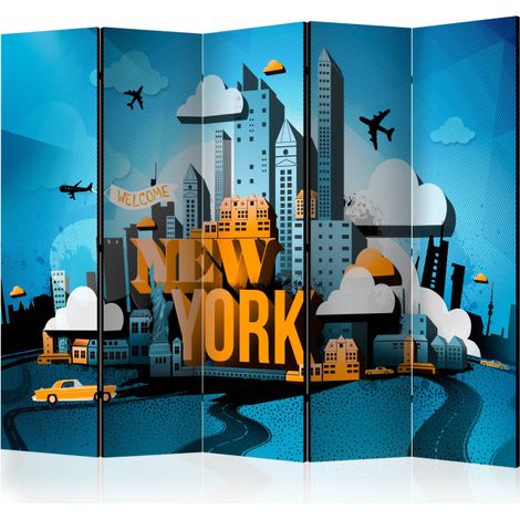 Paravent 5 Volets "New York Welcome" 172x225cm (1/2)