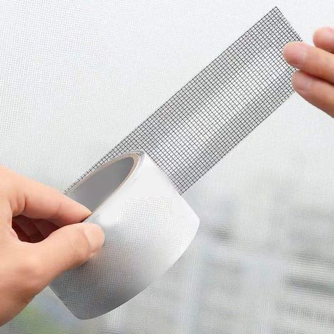 Selbstklebendes Feinmaschen-Reparaturband zur Reparatur von Fliegengitterlöchern, geeignet für Mückenschutz, 5 cm x 2 m / 2,0 x 78,7 Zoll, Schwarz.