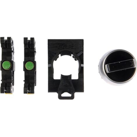Interrupteur à 3 positions, bouton 22 mm, noir, 2Z, anti-retour, ST22-P3.CZ-20.
