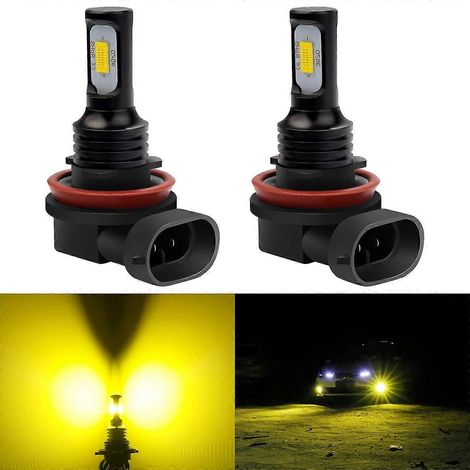 Ampoules LED H11 H8 H9 ultra-lumineuses de dernière génération, 2400 lumens, pour feux de jour ou antibrouillards uniquement, blanc xénon (H11, H8, H9). (1/5)