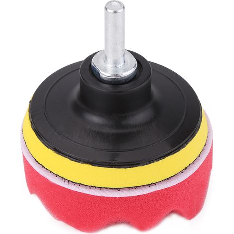 Kit 12 tampons éponge polissage 3 pouces pour polisseuse voiture avec adaptateur perceuse (1/5)