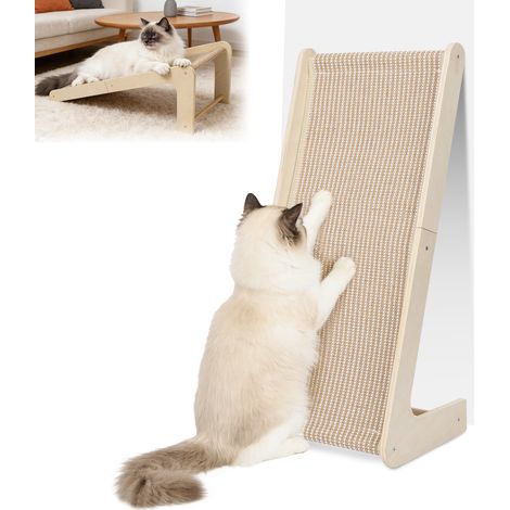 Tapis griffoir pour chat en sisal naturel, Antidérapant pour mur et coin, 26 x 32,5 x 69 cm (1/5)