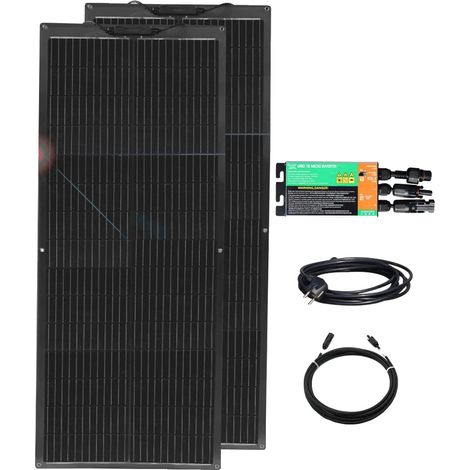 Kit de panneaux solaires, design monocrystalline efficace, installation polyvalente, 220V 200W (1/2)
