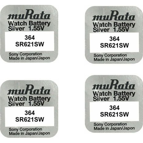 .4 piles MURATA 364 SR621SW.
.
.
.
