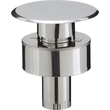 Poujoulat – Terminal vertical inox pour poêles à pellets – Accessoire fumisterie – Diamètre 80/130 – Technologie concentrique pour isolation optimale