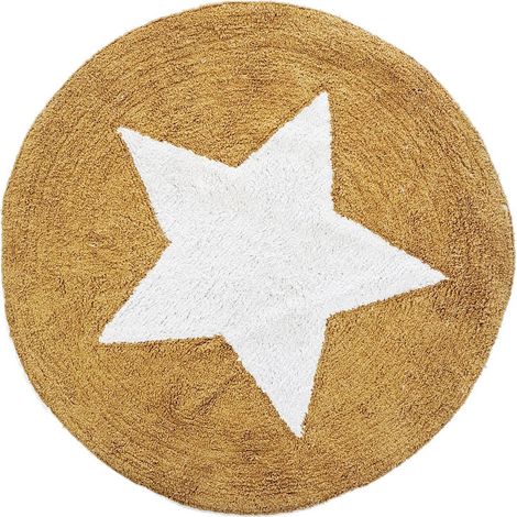 Tapis enfant rond étoile en coton 80x80cm (1/4)