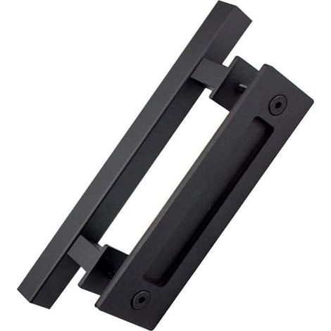 Poignée de porte coulissante noire pour porte de grange, porte de salle de bain, porte coulissante, (1/4)
