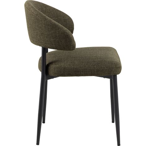Edina chaise de salle à manger tissu vert. (1/5)