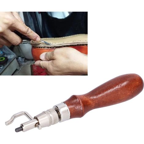 Beyamis Outil à rainurer le cuir, biseauteur de bord réglable, kit de sculpture, découpe et couture pour le travail du cuir. (1/5)