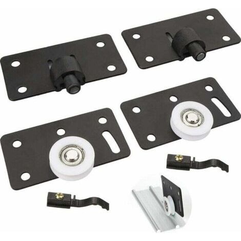 Lot De 2 Rouleau De Porte Coulissante Rail Porte Coulissante Placard, Roues Coulissantes 30 Mm Roulette Placard Coulissant En Nylon Muets Pour Placard Armoire Penderie (Noir)