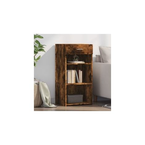 Buffet chêne fumé 45x42,5x93 bois d'ingénierie (1/5)