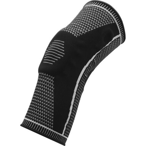 Kniebandage aus gestricktem Nylon mit Silikonpolster für Laufen und andere Sportarten, schwarz, Größe S