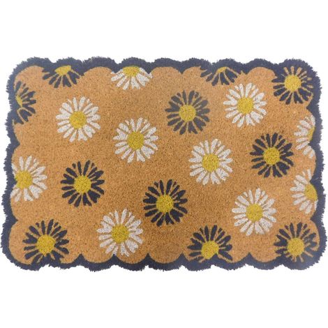 Kokosnuss-Fußmatte, botanisches Design, 60 x 40 cm, rutschfest (1/5)