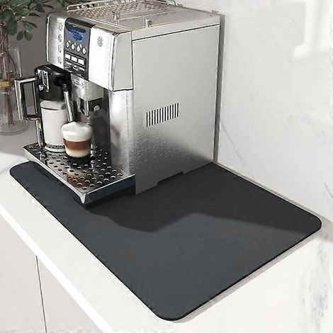 Tapis de cuisine anti-taches en caoutchouc absorbant, idéal pour sécher le plan de travail. Accessoires pour cafetière et bar à café. (1/5)