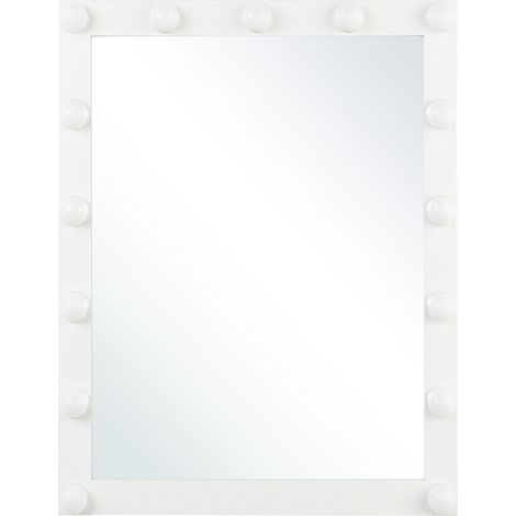 Espejo de pared iluminación LED blanco 50 x 60 cm tocador glamuroso Odenas