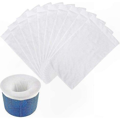 Épuisette de piscine en nylon résistant, manchons filtrants à mailles fines pour panier de skimmer, capture feuilles et débris, longueur 3 mètres, lot de 2. (1/5)