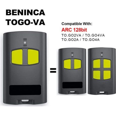Télécommande - 433 MHz - Compatible TOGO 2VA 4VA 2WV 4WV WK 2WP 4WP - Code Roulant - Remplacement ARC F7 - 1 Pièce