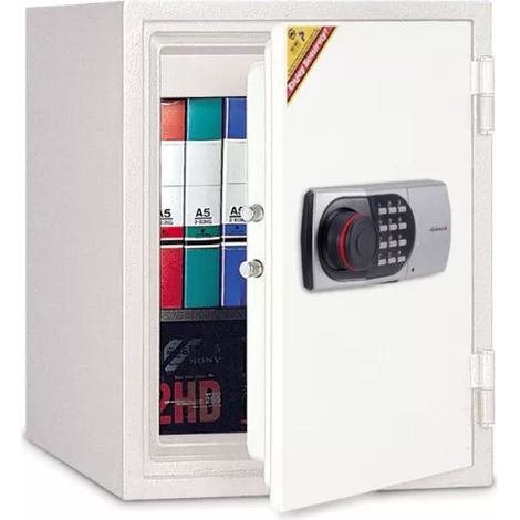 TECHNOFIRE - Armoire ignifuge pour papier protection 1h à combinaison électronique digitale, 2 pênes, 25 L, 41,4x35,2x43,3