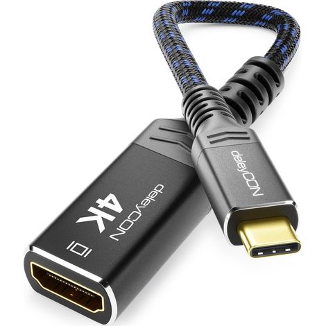 Adaptateur USB-C vers HDMI 4K Aluminium (4K@60Hz Écran/TV/Projecteur) Thunderbolt 3/4, iPhone 17 16 15 Pro Max Air, MacBook, iPad Pro/Air, Galaxy S25 S24 S23, Portable, Tablette (1/5)