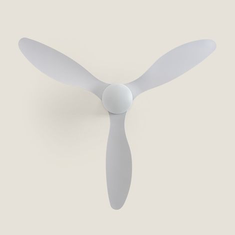 Deckenventilator mit Licht Lautlos DC Weimar für Außen Weiß Fernbedienung Groß (über 20 m²) 132 cm Weiß