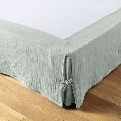Cache-sommier "Gaïa" toutes dimensions "Gaze de Coton" - Gaïa Eucalyptus - 180 x 200 cm