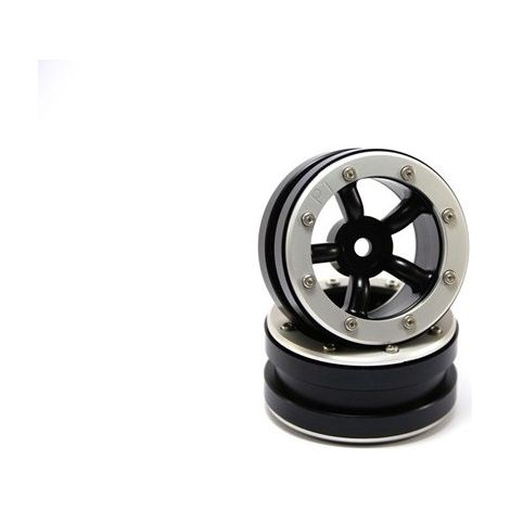 Beadlock Wheels PT-Safari Black/Silver 1.9