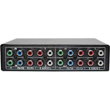 Sélecteur de composants RGB, commutateur de composants de câble RCA 5 canaux et YPbPr 3 canaux, commutateur AV, compatible avec PS2, Wii, lecteurs multimédias et téléviseurs. (1/5)
