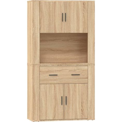 Aparador cómoda cómoda mueble mueble de almacenaje organizador cocina salón salón alto sonoma madera contrachapada marrón 020034216