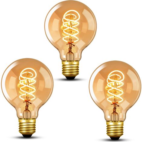 APEX Ampoule Edison Vintage E27, 3 pièces Ampoule Led Rétro Dimmable 40W Lampe LED Blanc Chaud 2700K Ampoule Led E27 (1/5)