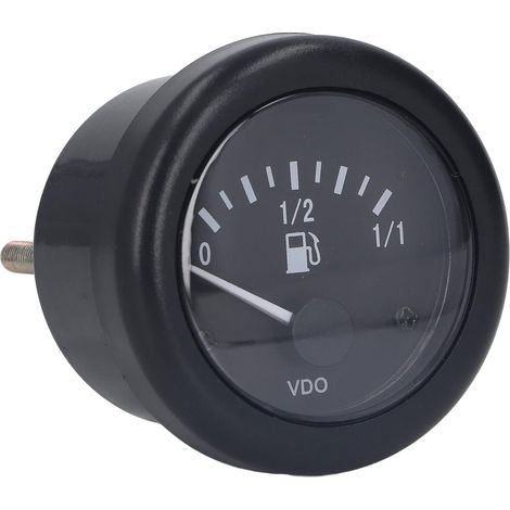 Jauge de Carburant Marine, 52mm 2 Pouces Indicateur de Niveau de Carburant avec Témoins d'Avertissement, ABS Résistant aux Rayures, Anneau de Torsion Arrière, pour de Réservoir (24V) (1/5)