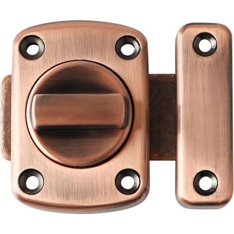 Serrures de porte Loquet pivotant avec 6 vis pour portes, fenêtres, armoires et jardins, bronze rouge (1/4)