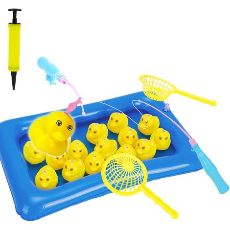 Jeu de pêche magnétique pour bain avec canards flottants - Piscine gonflable éducative pour enfants, garçons et filles (1/5)