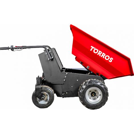Torros – Brouette motorisée électrique 500kg – Capacité 220l – Moteur puissant 420Nm – Pour terrains accidentés – MED501H