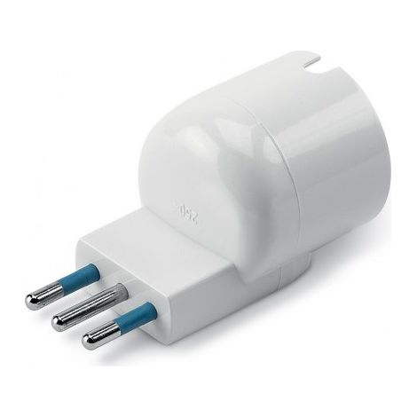Adattatore salvaspazio 10A 2P+T passo 30 bianco per impianti civili SCA146.661