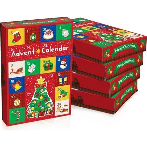 Coffret cadeau de Noël 5 pièces, boîte vide, calendrier de l'Avent à tamponner, boîte surprise amusante (Style 2) (1/3)
