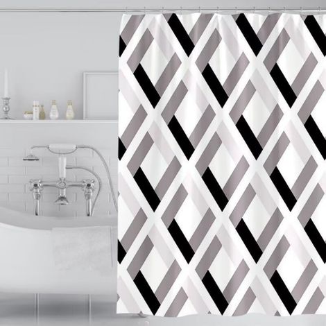 Rideau de Douche en de Anti Moisissure pour Salle de Bain Rideaux de Lavable 300x200cm 300 cm Tissu (1/4)
