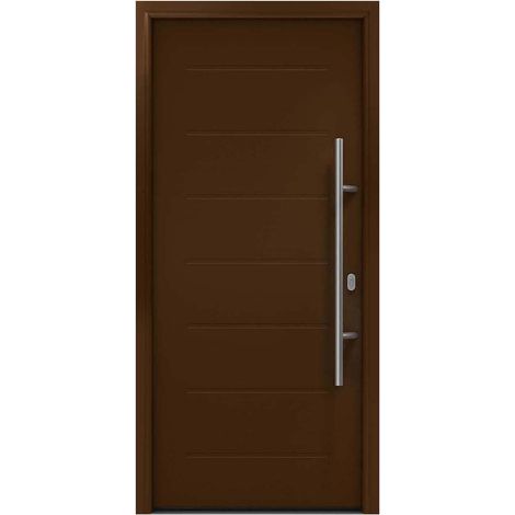 Hörmann Ecostar Haustür "ISOPRO IP 015", terrabraun (RAL 8028), 110 x 210 cm (B x H), DIN Rechts