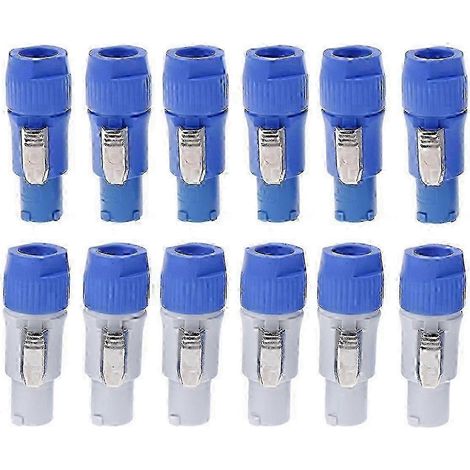 Lot de 12 connecteurs d'alimentation mâles à 3 broches pour Powercon, 20 A 250 V CA (série Nac3) (1/4)