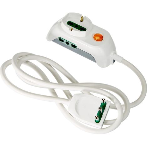 Vimar multipresa 1 schuko + 2 bipasso + 1,5mt + interruttore colore bianco fp00511.c.b