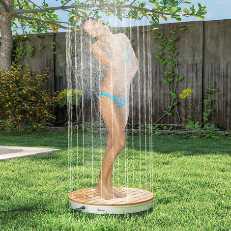 Doccia portatile da giardino per esterni, doccia da campeggio con getto regolabile in altezza fino a 4 m, Ø 70,5 cm