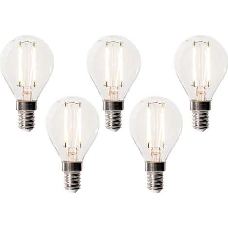 Set of 5 E14 Dimmable LED Bulbs P45 Clear Glass 3W 250 lm 2200K