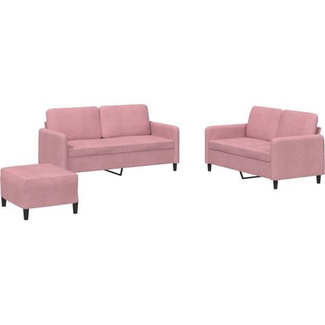 Maison Exclusive - Set di Divani 3 pz Rosa in Velluto (1/5)