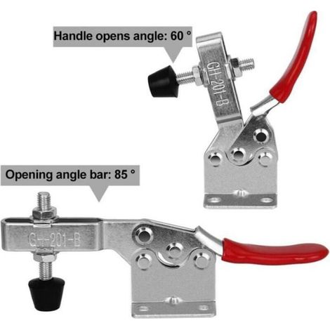 Pince Sauterelle 4pcs GH-201-B, Capacité 90kg, Serrage Genouillère Antidérapant, Desserrage Rapide (1/4)