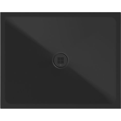 Receveur de douche rectangulaire en céramique 100x80x2cm, noir mat