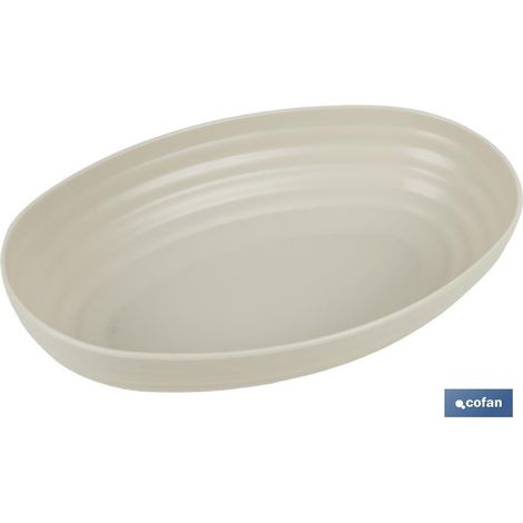 Pack mit 6 ovalen Schalen Nara 1080ml, Polypropylen, beige
