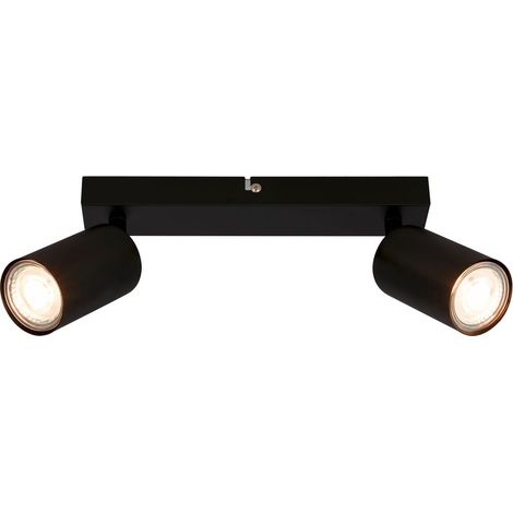 B.K.Licht LED Deckenlampe, mit EEK A Lichtquelle, Schwenkbar, Leuchtmittel wechselbar, Schwarz, 15,5 x 5,5 x 25,5 cm