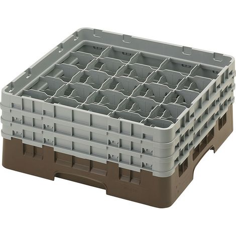 Casiers de lavage - haut max 17.4 cm - 50 x 50 x 22.5 cm - Brun - Lot de 3 - Cambro